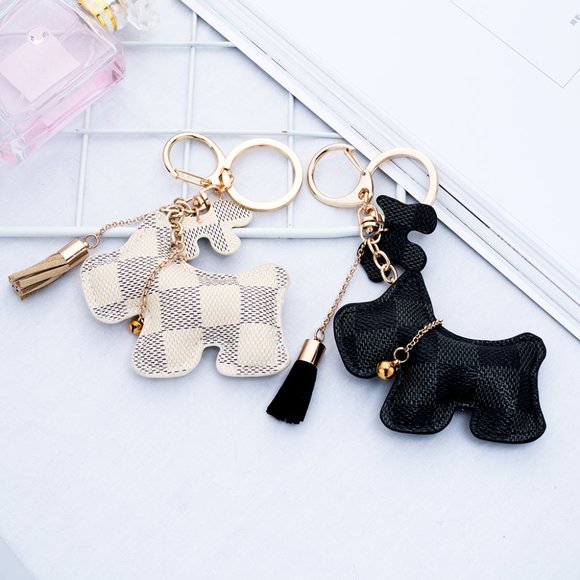 None Accessories - Beautiful Dog Key Chain Cream or Black DOG